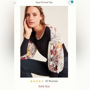 Anthropologie Tiny Raye Printed Top Small